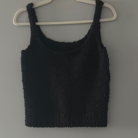 SKIMS Black Fuzzy Sleeveless Tank Top - cozy collection NWOT very soft + comfy - Picture 3 of 7